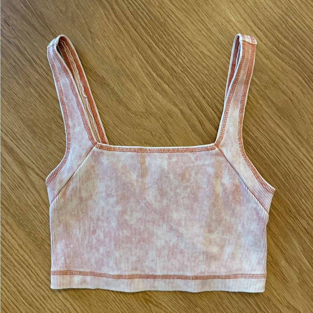 Pink Ribbed Crop Top